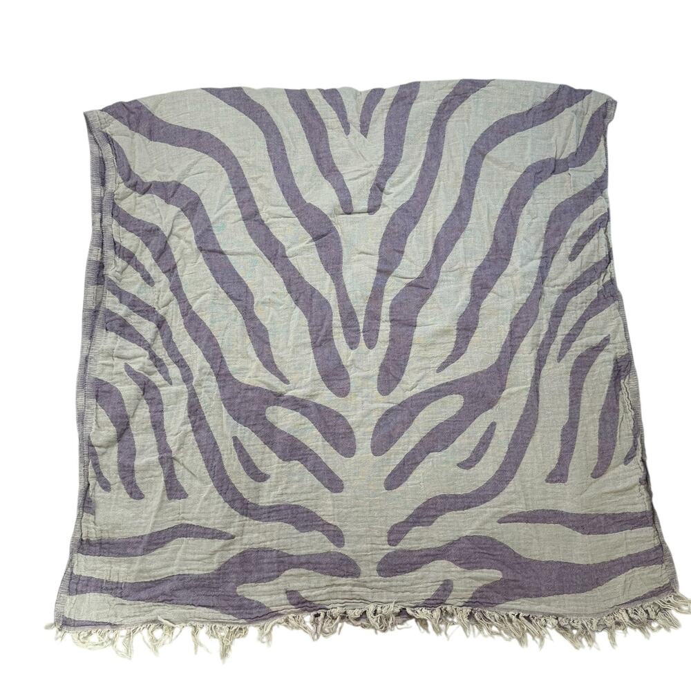 ONKUMO Amazon Coral Organic Cotton Towel in Purple Cream Double Faced Muslin